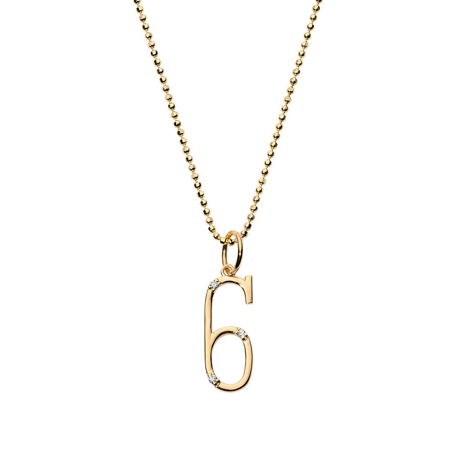 Diamond 'Number' Charm in 18k Gold