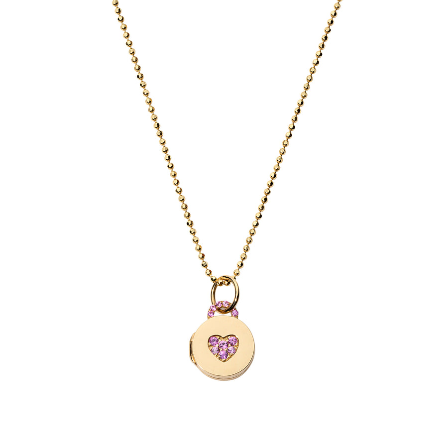 Pink Sapphire Mini 'Sweetheart' Locket in 18k Gold