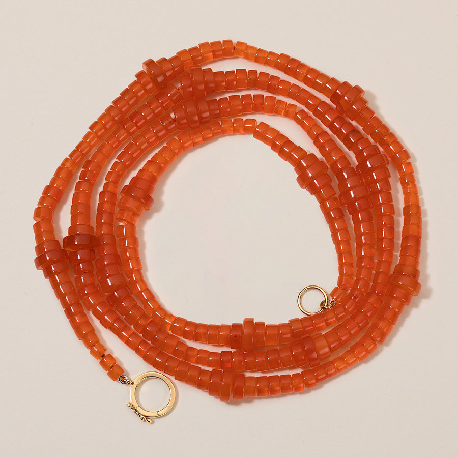 Carnelian 'Button' Beaded Necklace