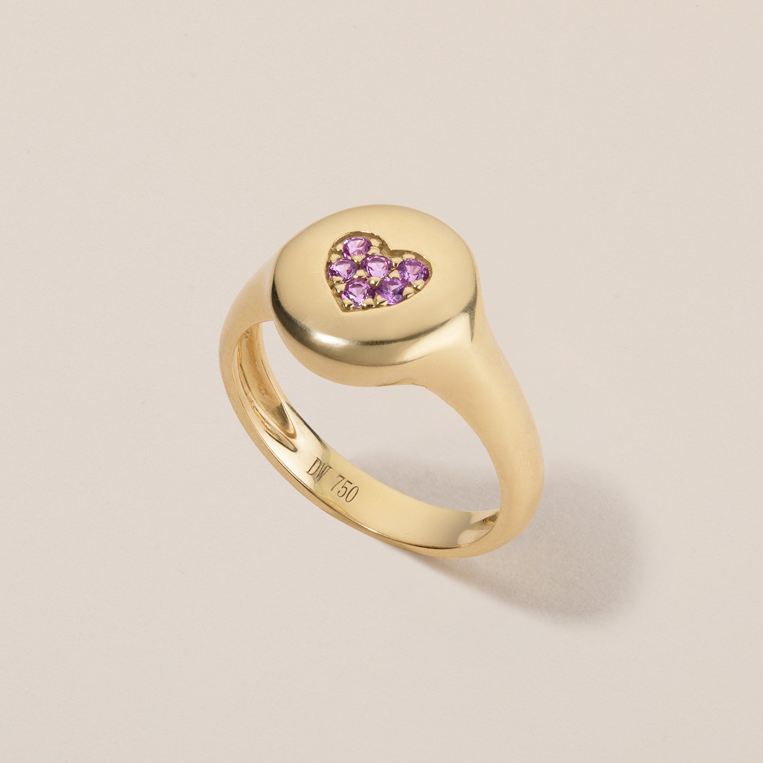 Sweetheart Pinky Ring | Pink Sapphires