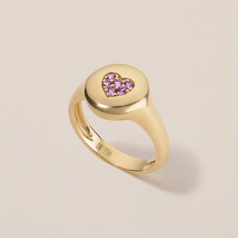 Sweetheart Pinky Ring | Pink Sapphires