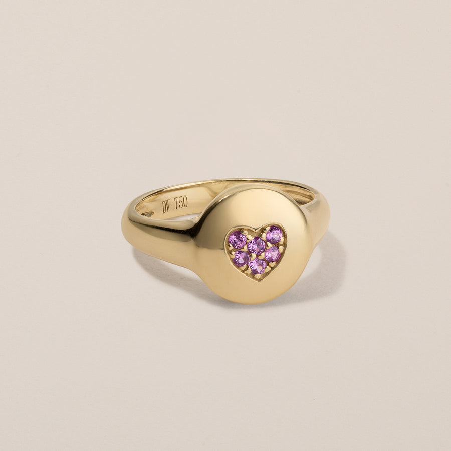 Sweetheart Pinky Ring | Pink Sapphires