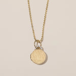 mini diamond arch locket necklace in 18k gold