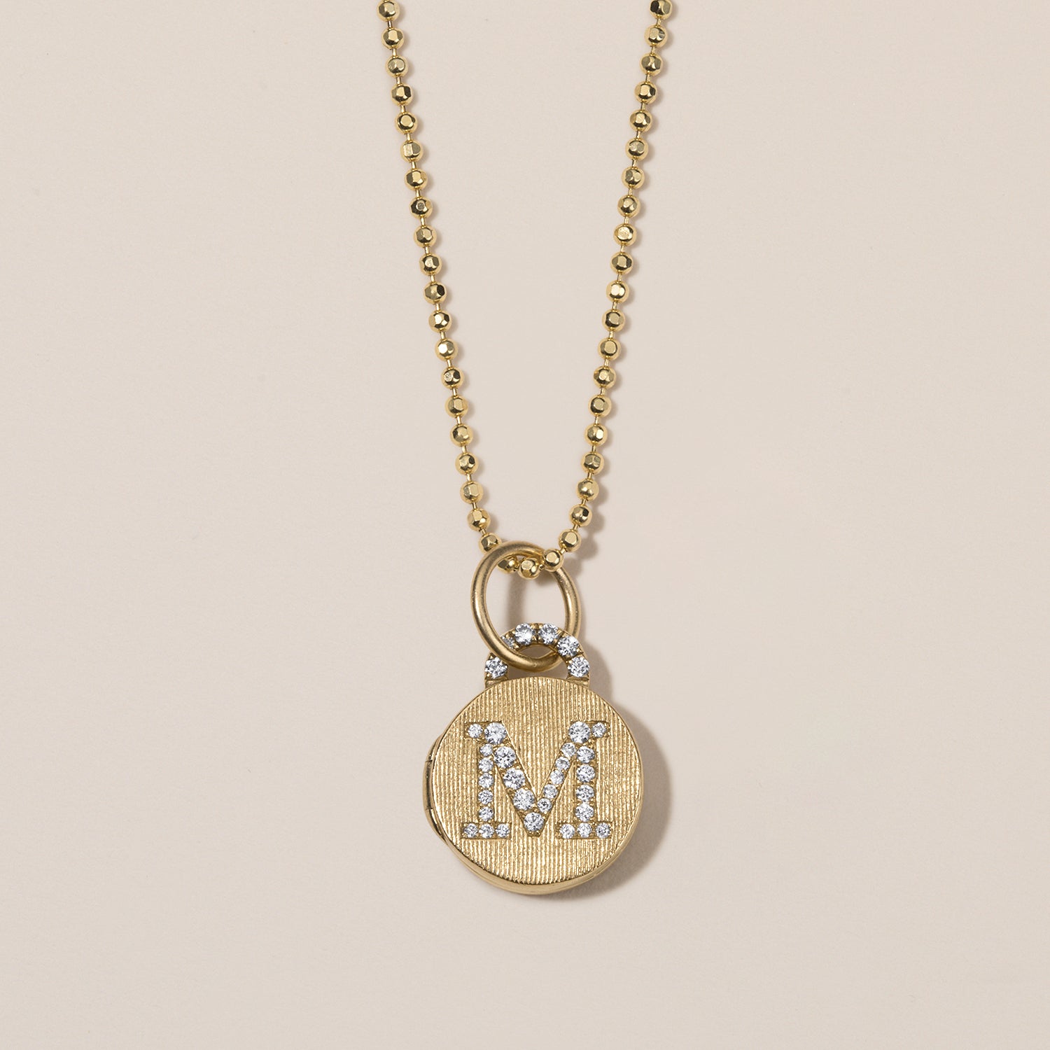 mini diamond arch locket necklace in 18k gold