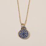 blue sapphire pavé locket in 18k gold