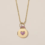 pink sapphire pave heart locket necklace in 18k gold