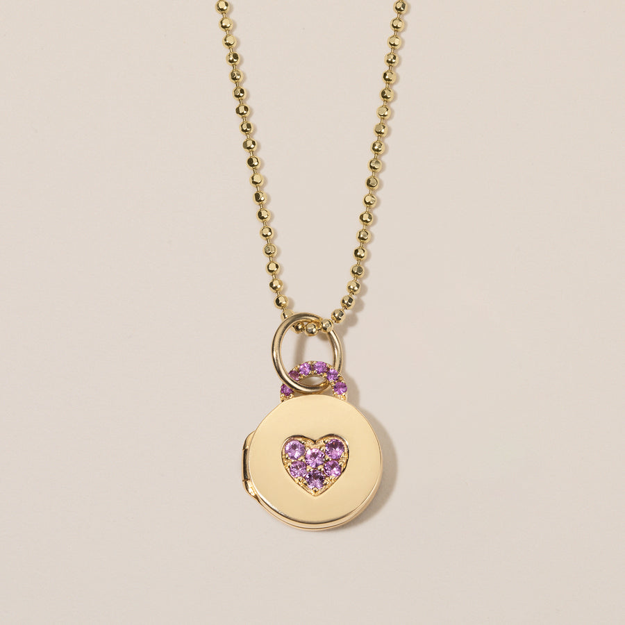 Mini 'Sweetheart' Locket | Pink Sapphire