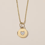 diamond pavé heart locket necklace in 18k gold