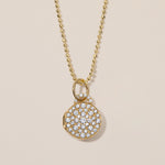 diamond pavé locket necklace in 18k gold