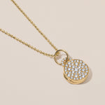 diamond pavé locket necklace in 18k gold