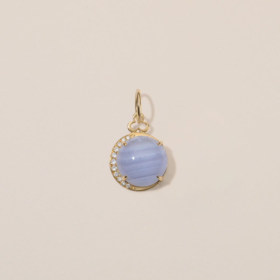 Moon Charm | Blue Lace Agate