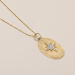 diamond north star oval locket necklace in 18k gold