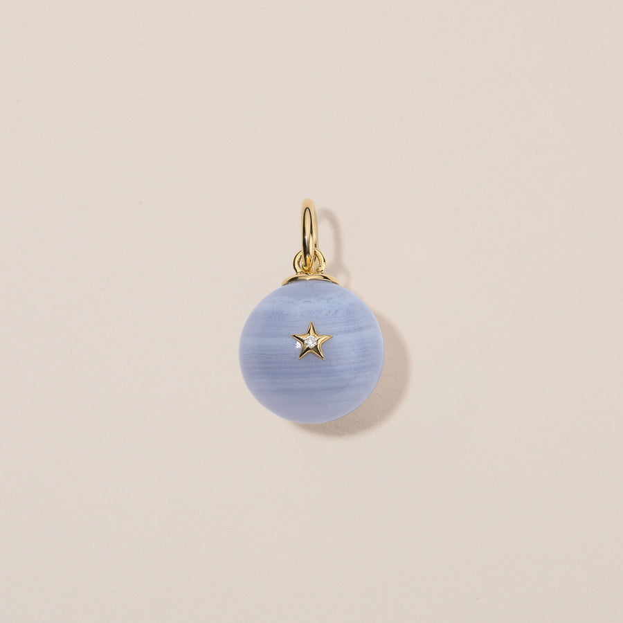 Morning Star Charm | Blue Lace Agate