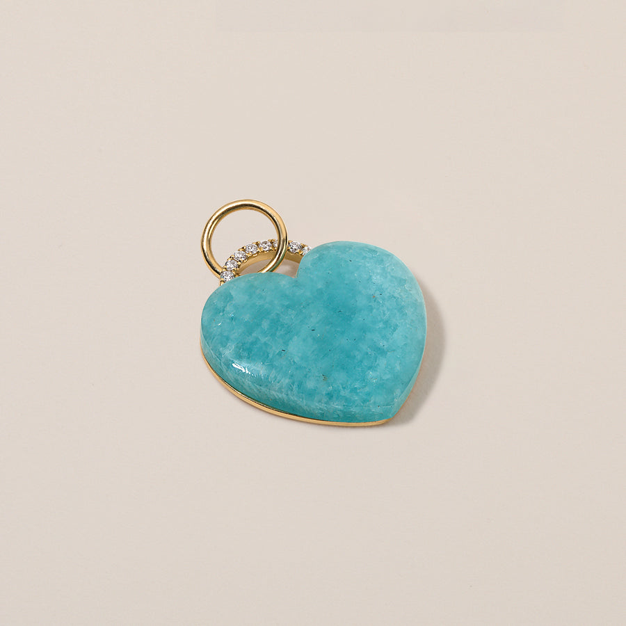 'Rock Solid' Heart Charm | Amazonite