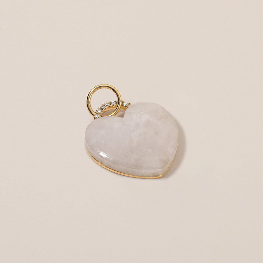 'Rock Solid' Heart Charm | White Agate