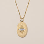 diamond north star oval locket necklace in 18k gold