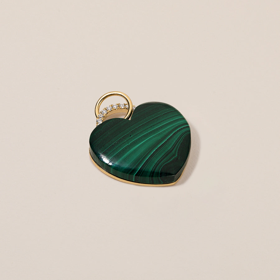 'Rock Solid' Heart Charm | Malachite