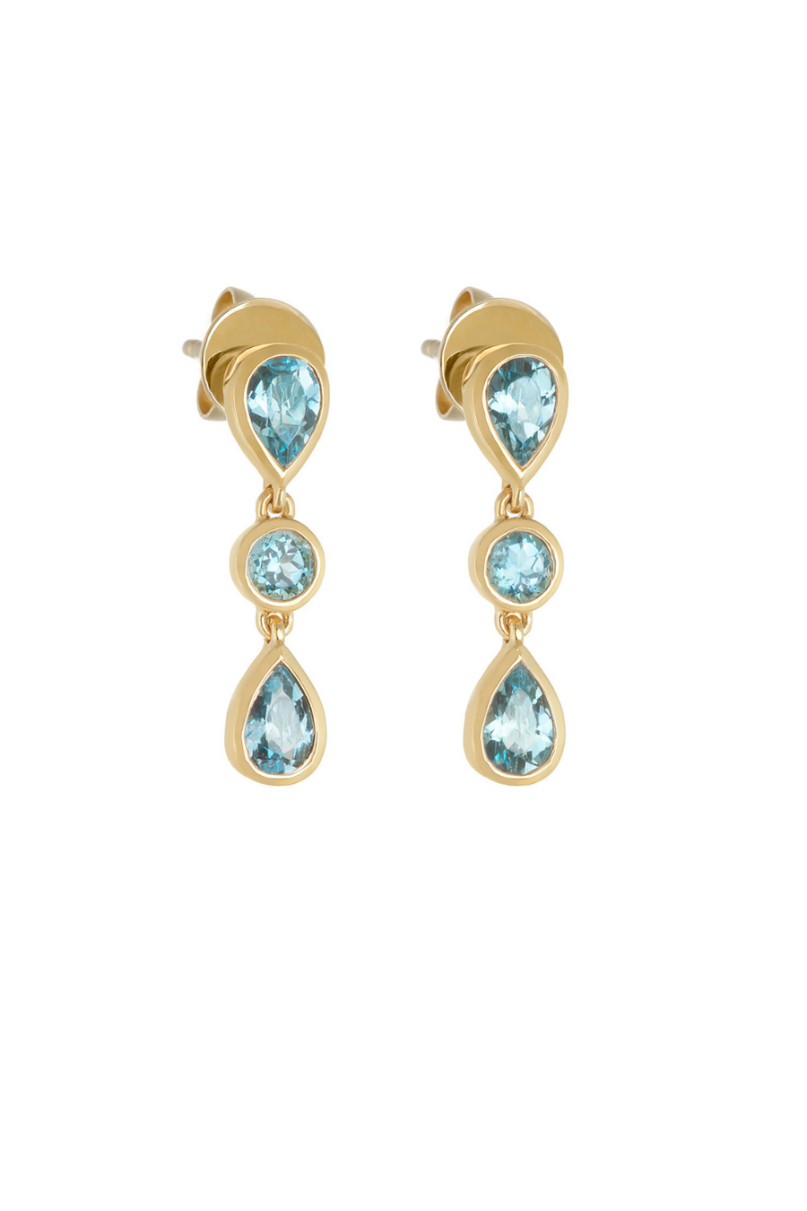Blue Topaz Classic 'Raindrop' Earrings in 18k Gold