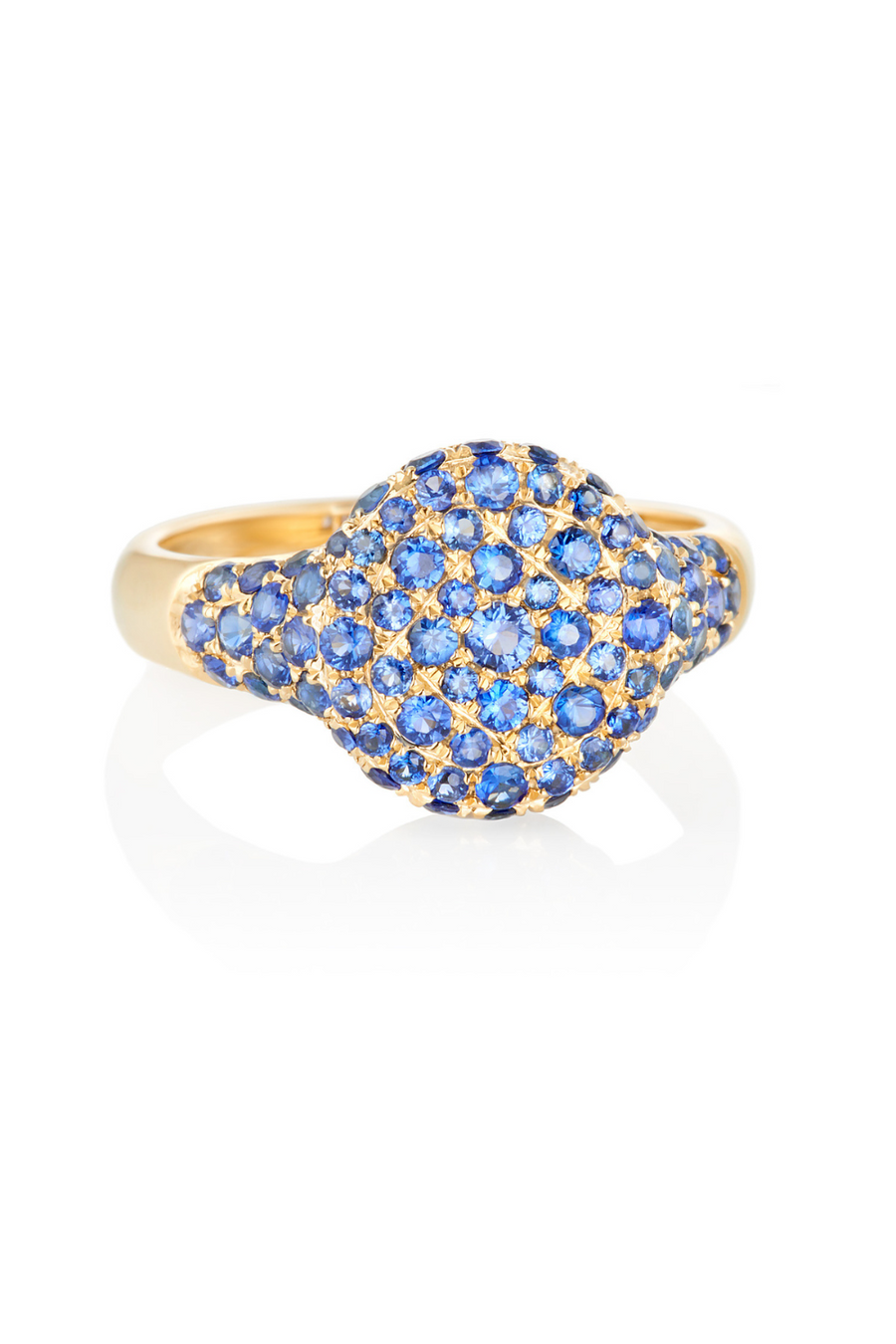 Blue Sapphire 'Sugar' Pinky Signet Ring in 18k Gold