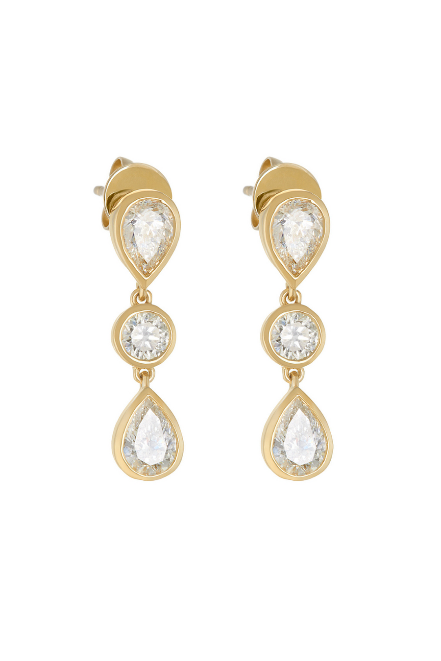 Diamond Deluxe 'Raindrop' Earrings in 18k Gold