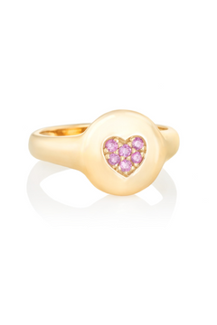 Sweetheart Pinky Ring | Pink Sapphires
