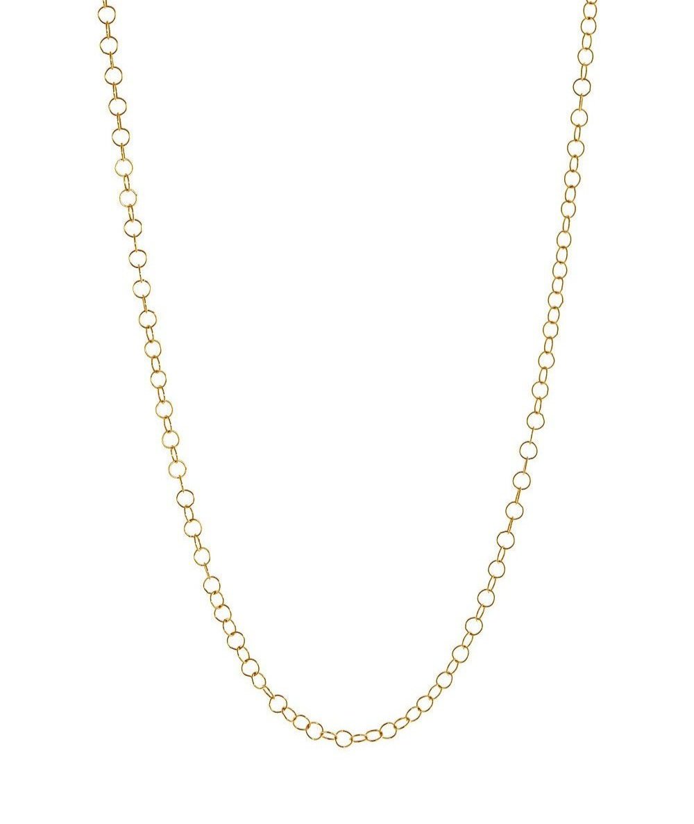 Our Round Open Chain Link necklace is the perfect example of the power of a good chain. Crafted from loops in 14k gold, it be worn full length or comfortably looped for a layered look.