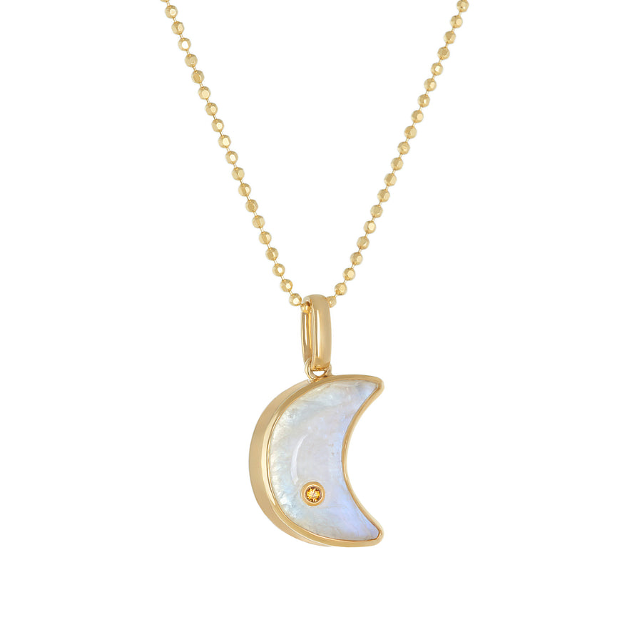 Moonstone Crescent Charm in 18k gold