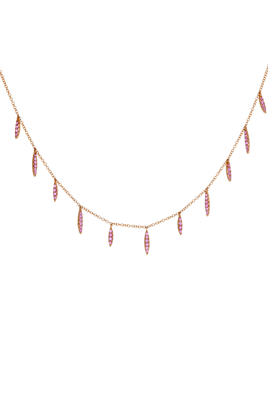 Eleven Wishes Deluxe Necklace in 14K Yellow Gold | Pink Sapphires