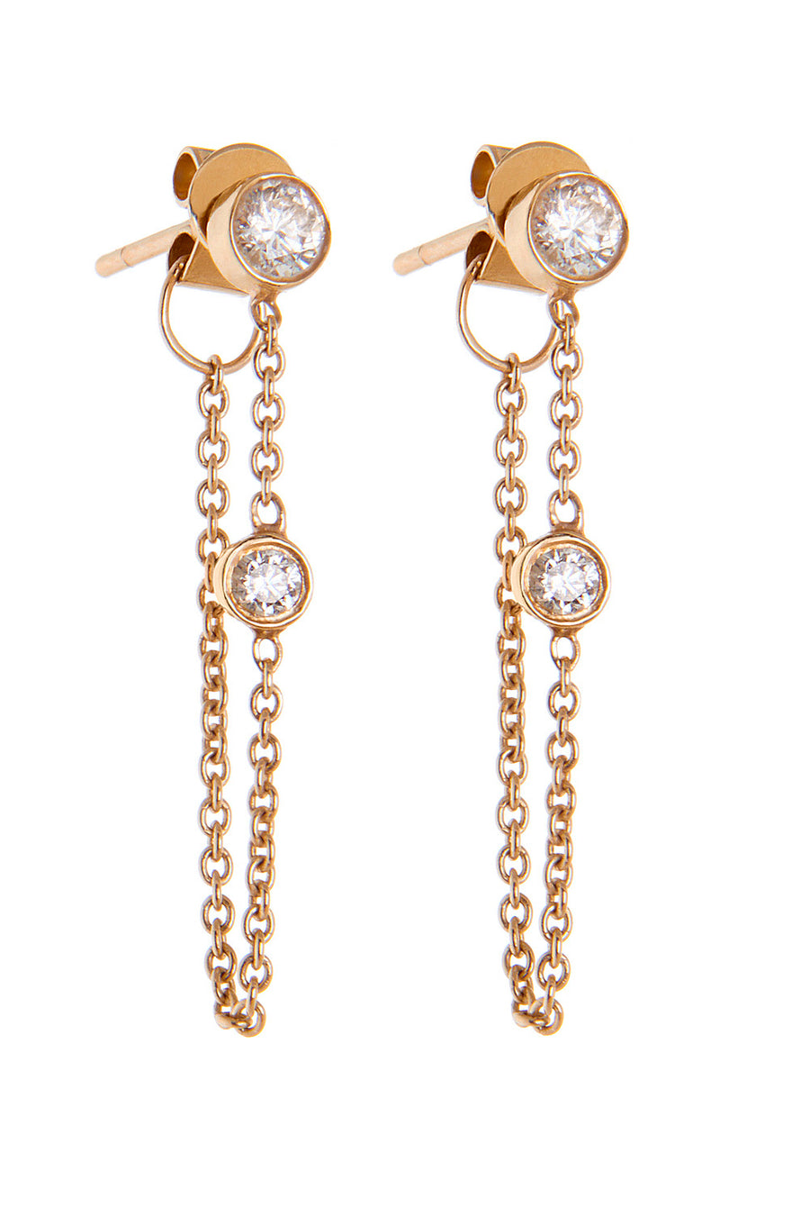 rose gold classic chain earrings