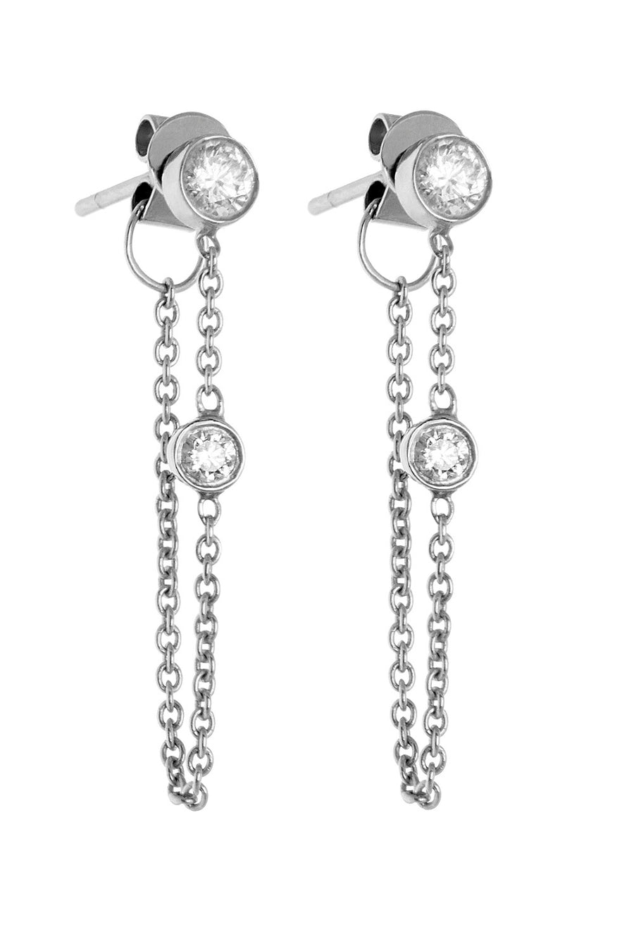 white gold classic chain earrings