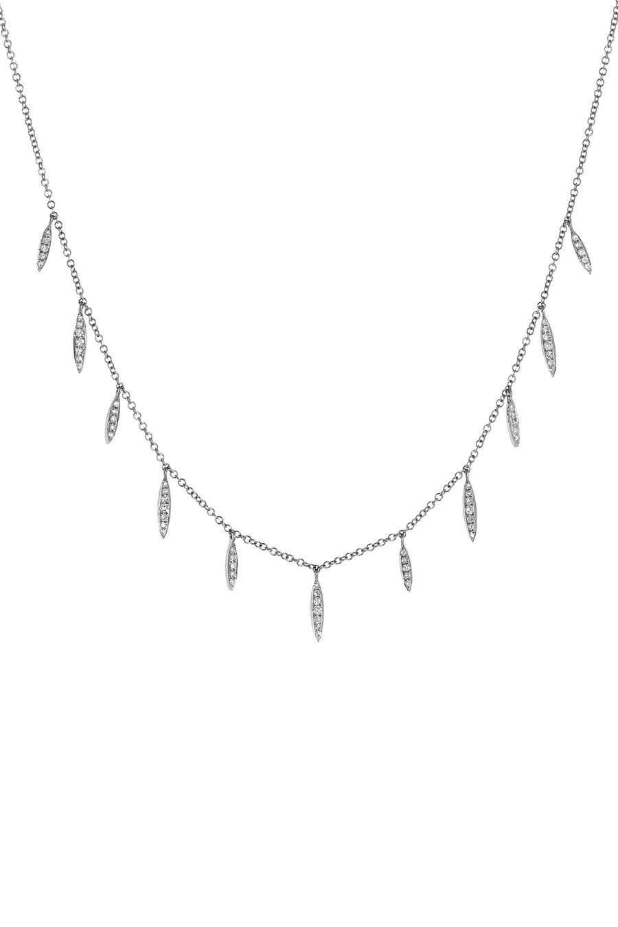 Multi-diamond dangle necklace in 14k white gold