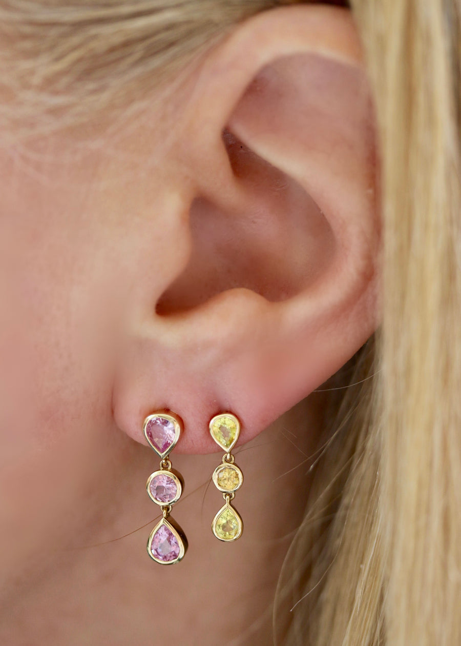 Yellow Sapphire Classic 'Raindrop' Earrings in 18k Gold