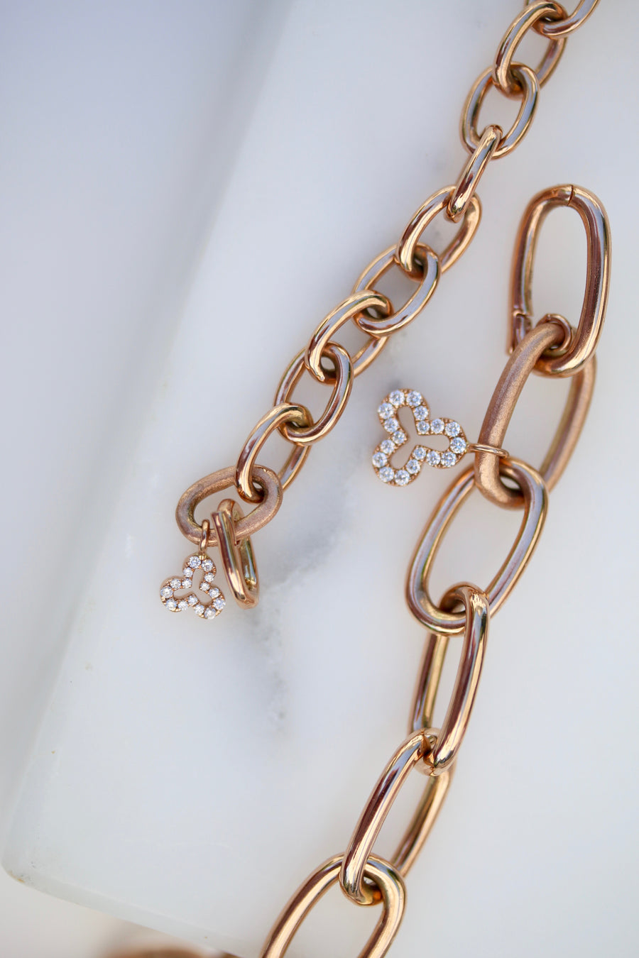 Classic 'Oval Chain Link' Bracelet in 18k Rose Gold