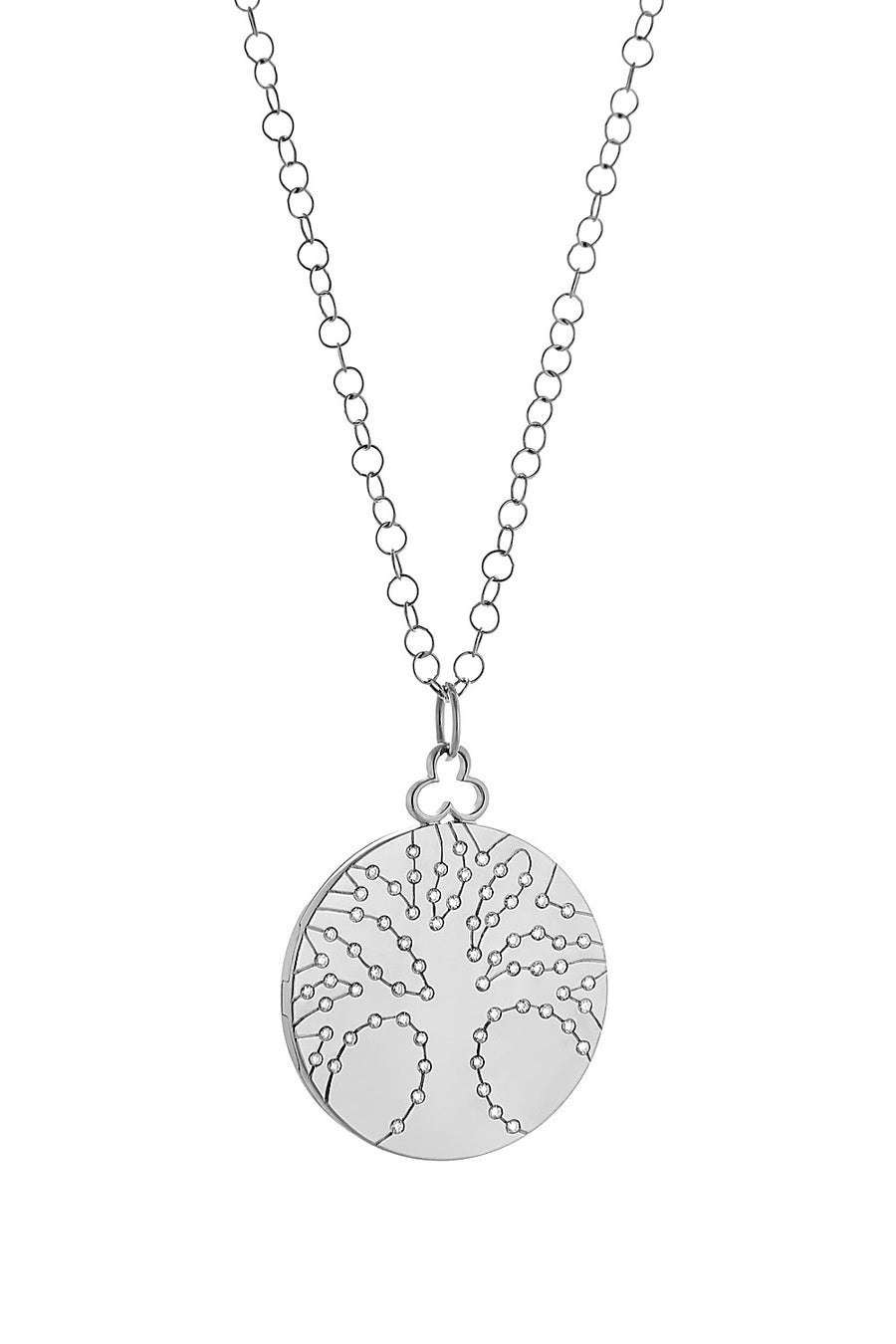 18k gold and diamond round tree of life locket pendant necklace 