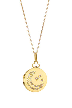 Classic Moon & Stars Locket 18K Gold