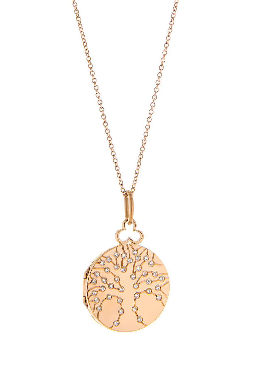 18k gold round locket pendant necklace