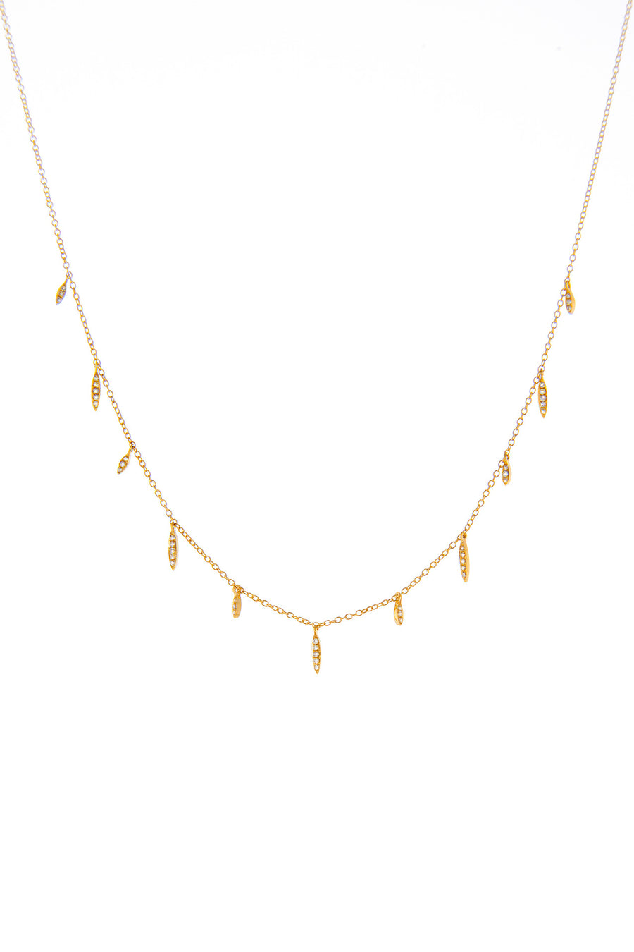 Multi-diamond drop necklace in 14k gold